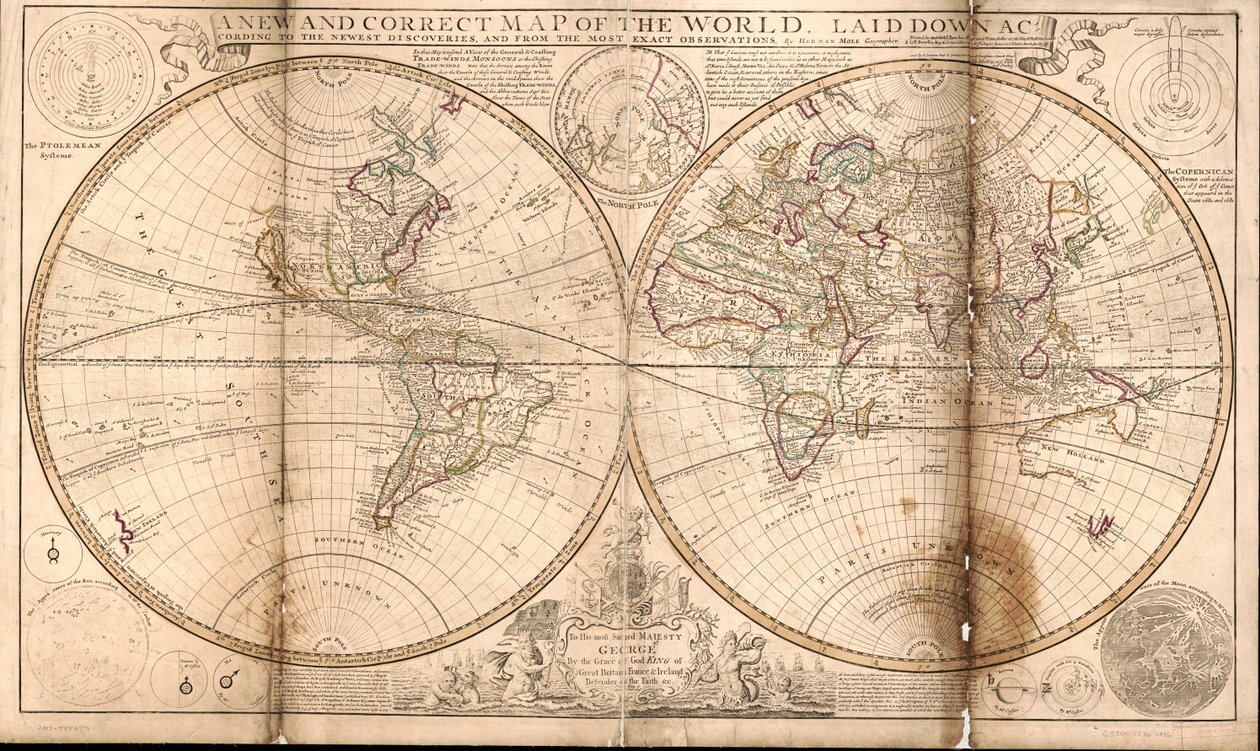 A new and correct map of the world laid down according to the newest discoveries and from the most exact observations by Herman Moll