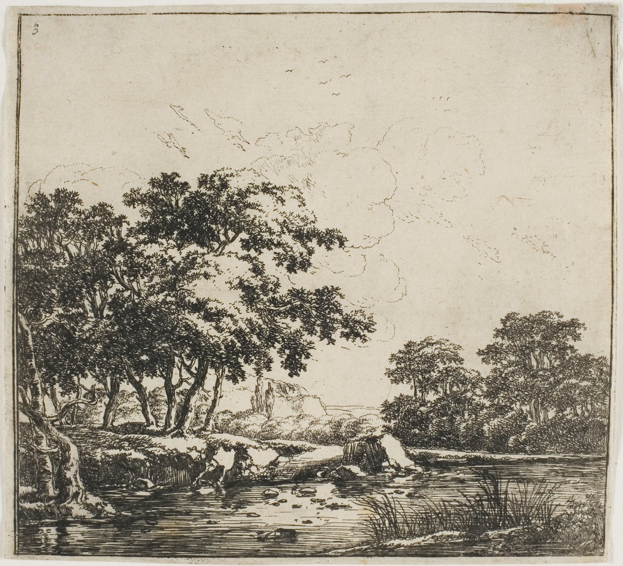The River in the Forest, Plate Three from Set of Landscapes by Herman Naijwincx