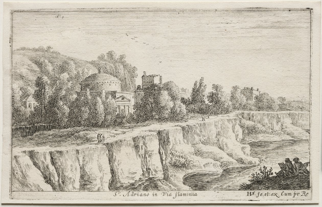 Diverse Views in and around Rome: St. Adriano in Via Flaminia, 1653 by Herman van Swanevelt