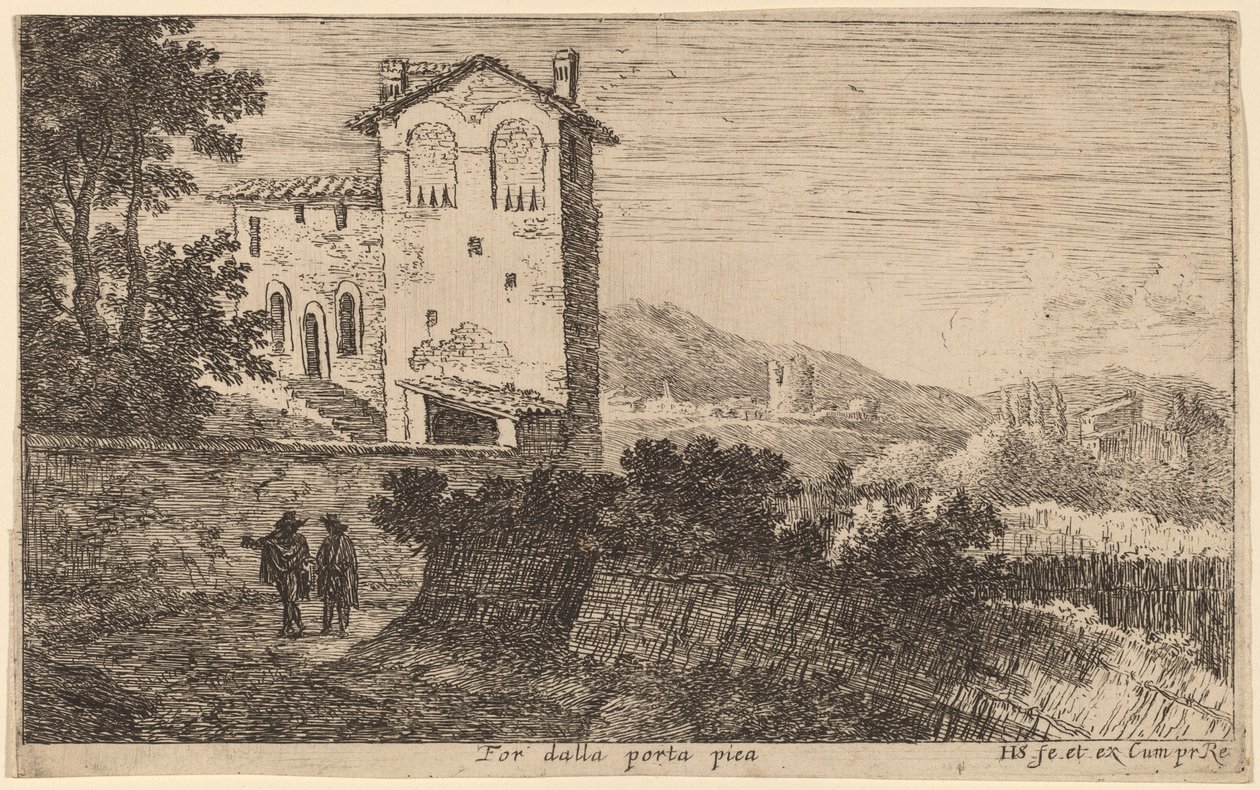 Villa outside the Porta Pia by Herman van Swanevelt