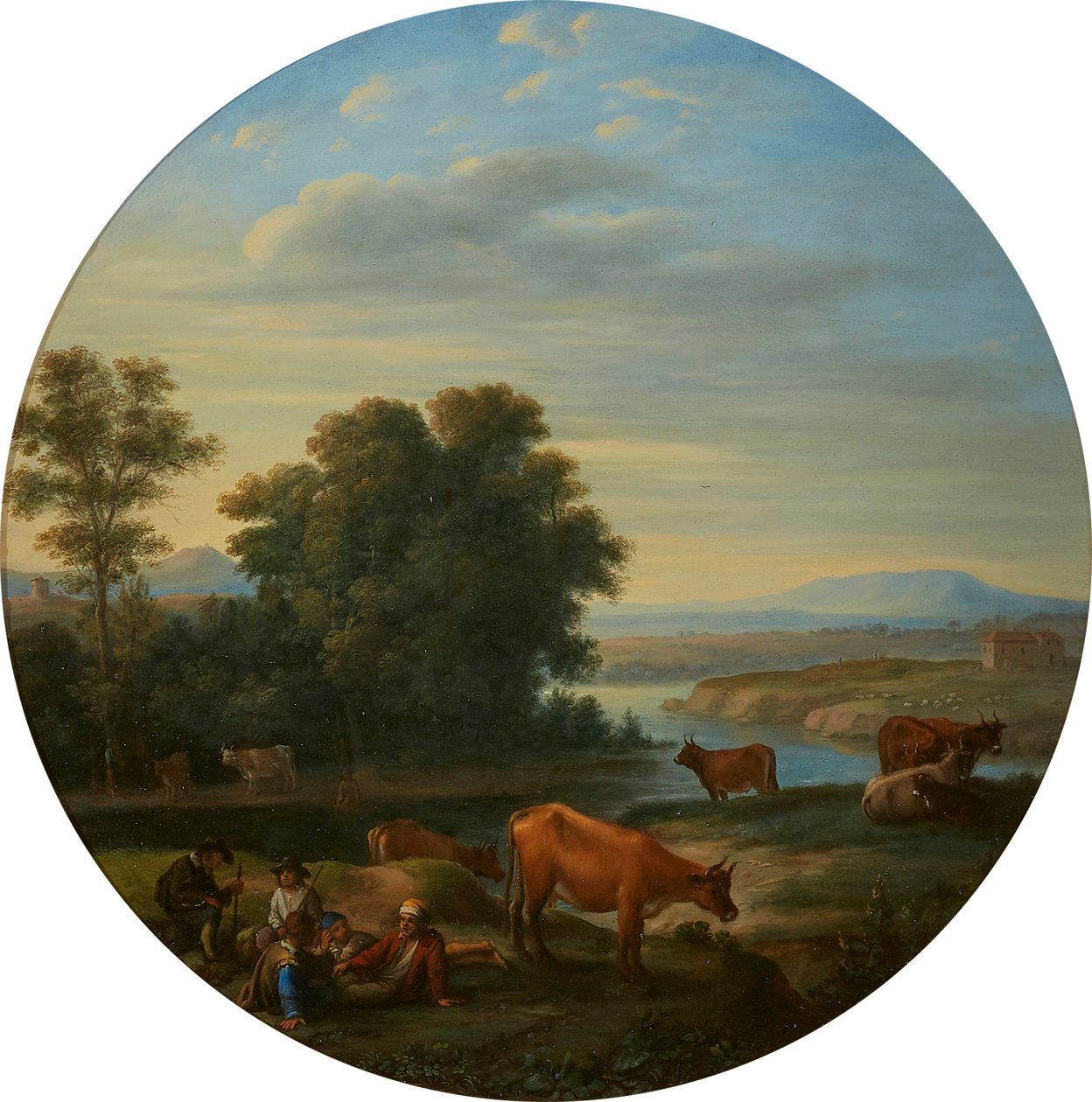 Italianate River Landscape with Cows by Herman van Swanevelt
