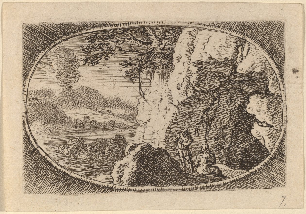 Man and Woman at the Mouth of a Cave by Herman van Swanevelt