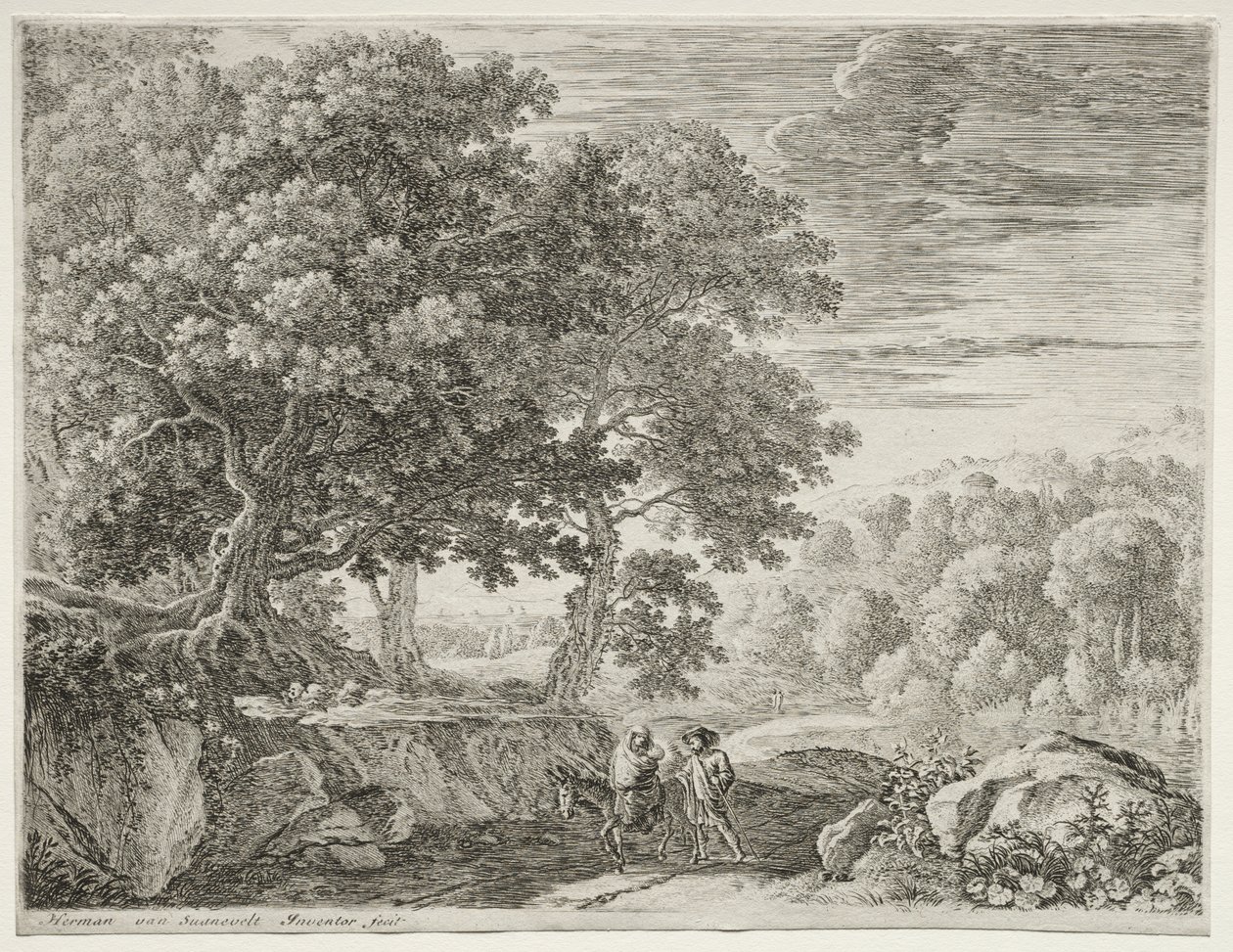 The Flight into Egypt: The Holy Family by Herman van Swanevelt