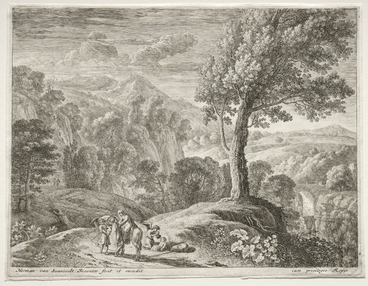 The Large Tree and the Cascade, c1652-1654 by Herman van Swanevelt