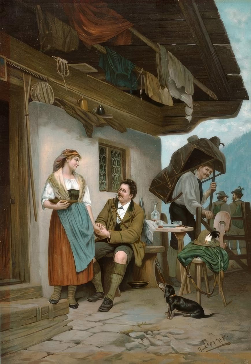Summer Vacationers on the Alm by Hermann Bever