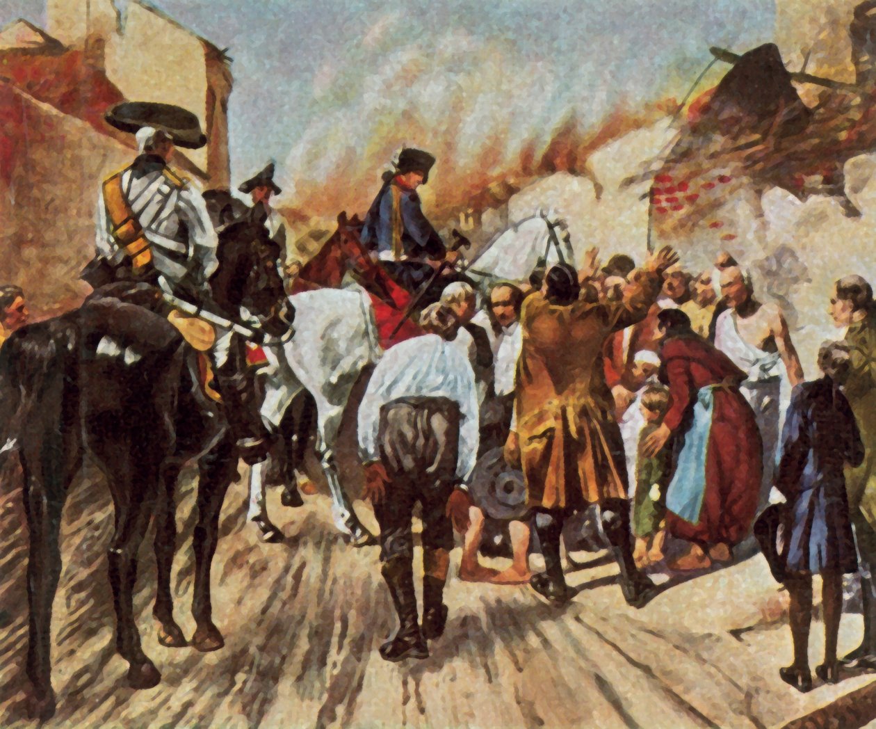 Frederick the Great in the Destroyed Küstrin before the Battle of Zorndorf, 25 August 1758 by Hermann Pohle