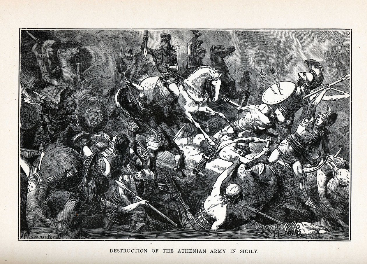 Destruction of the Athenian Army in Sicily, 1882 by Hermann Vogel
