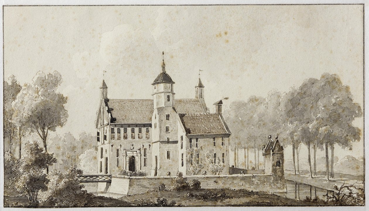 The Hanckema Castle in Zuidhorn by Hermanus Numan