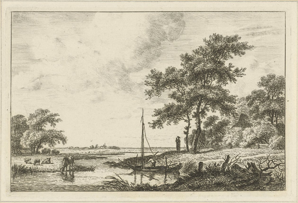 Landscape with Boat by Hermanus Fock