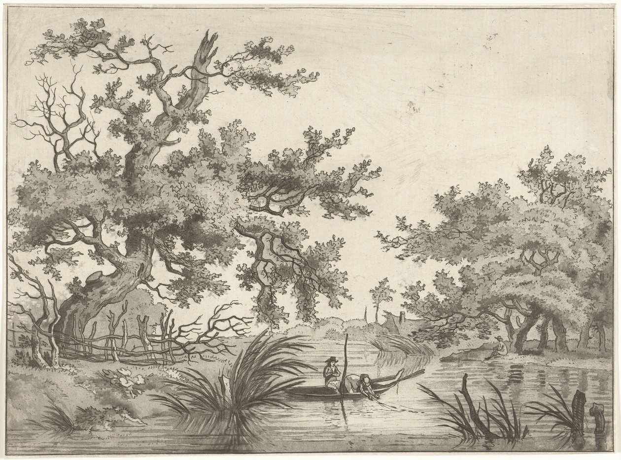 Landscape with Two Fishermen by Hermanus Fock