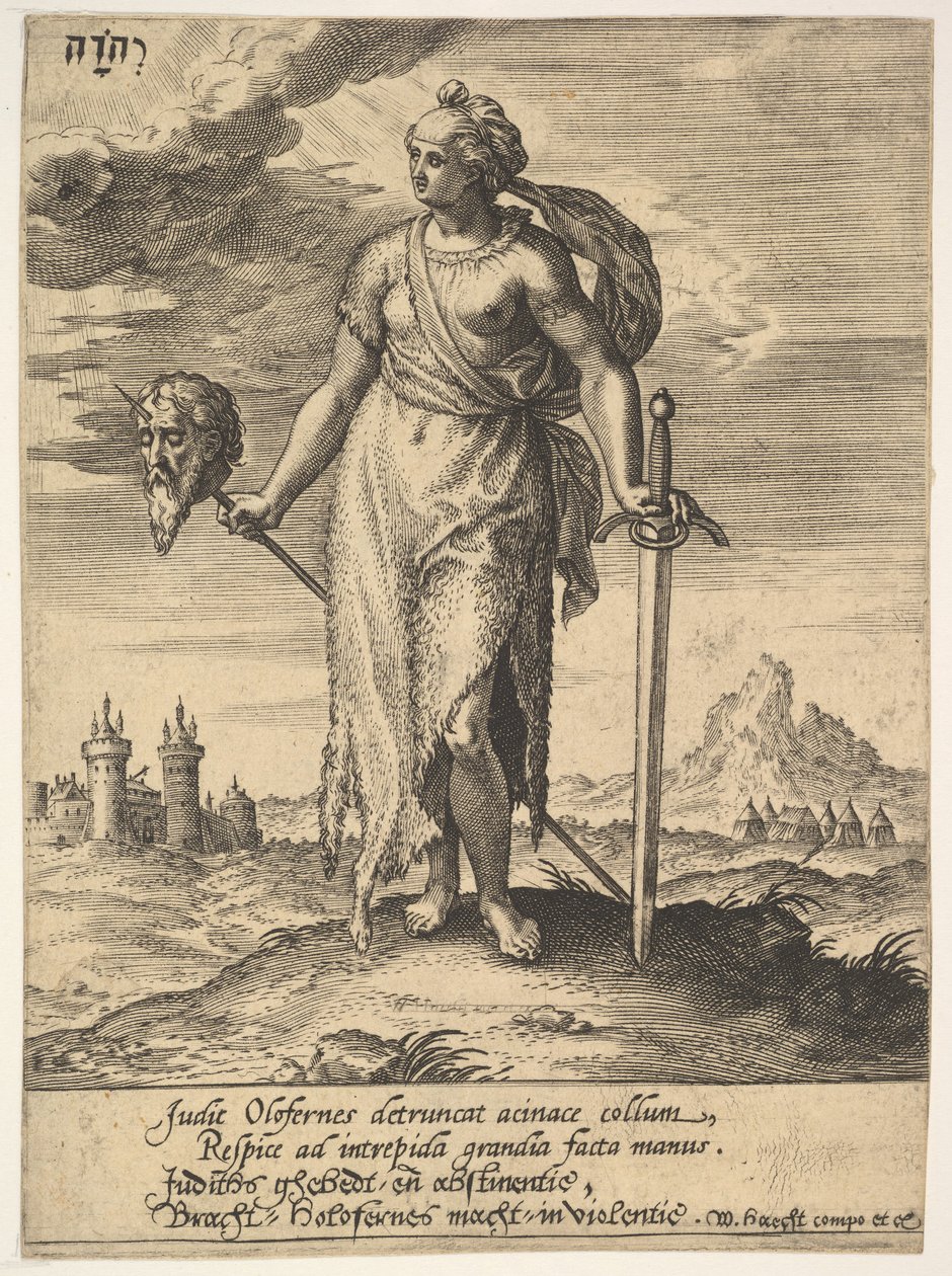 Judith, from Willem van Haecht, Tyrannorum Proemia by Hieronymous Wierix