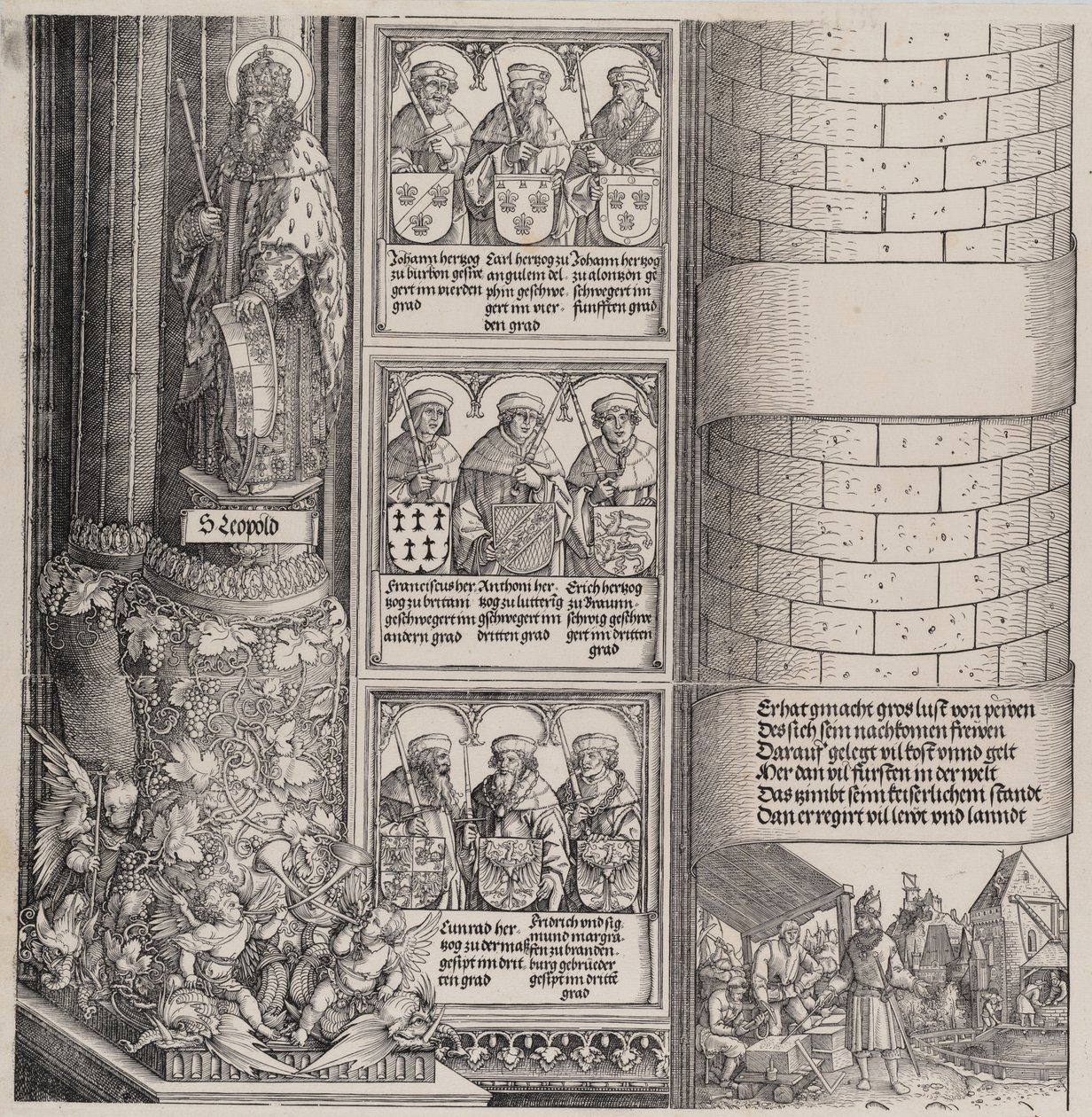 Maximilian as Architect, with a Statue of St. Leopold, and Busts of Maximilian