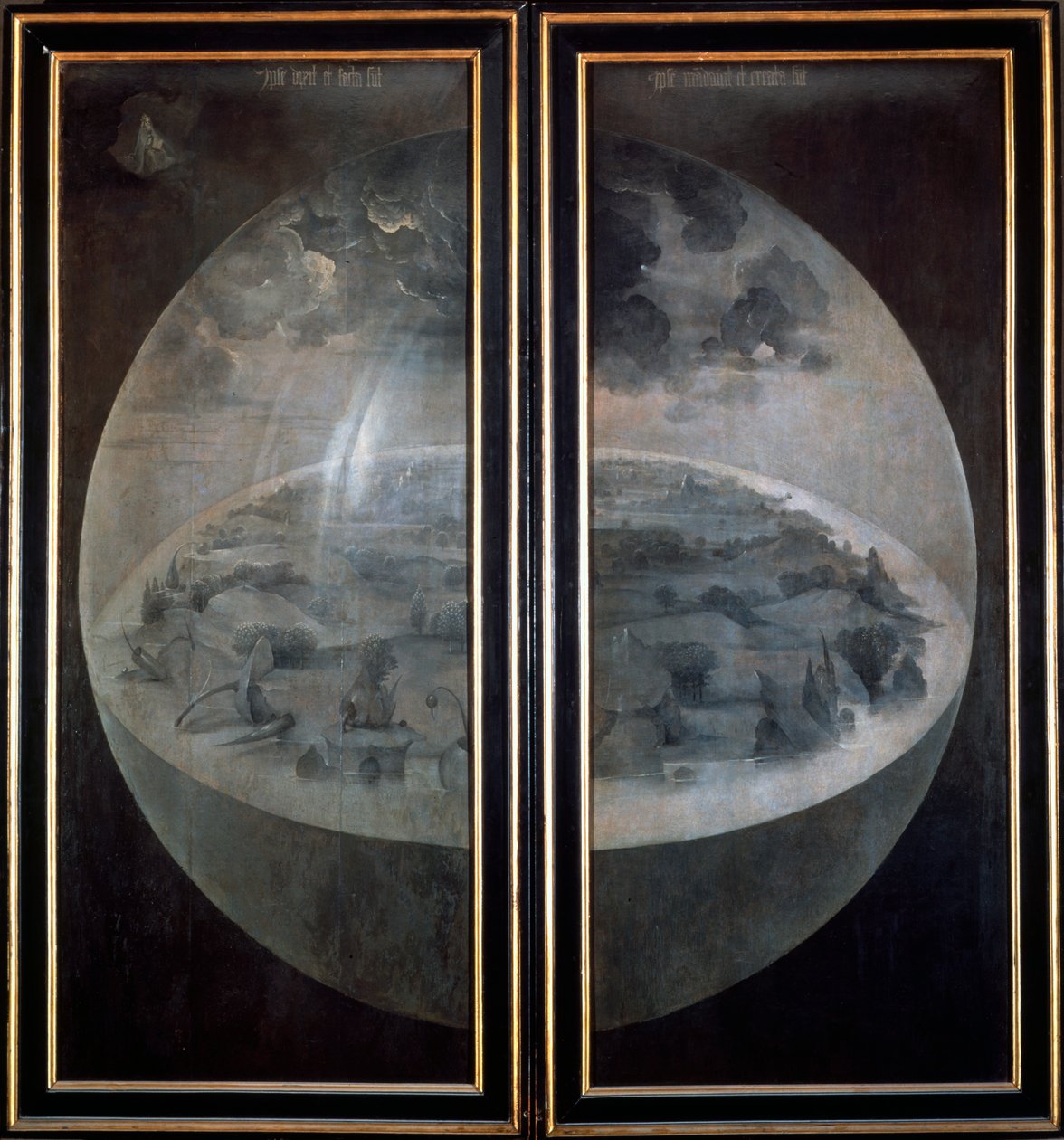 The Creation of the World, closed doors of the triptych The Garden of Earthly Delights by Hieronymus Bosch