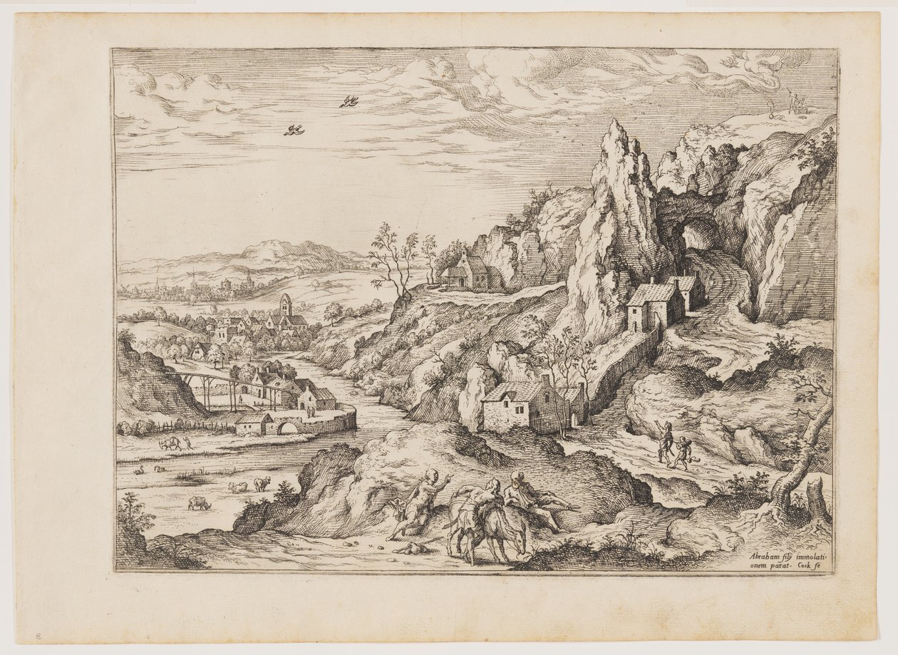 Abraham and Isaac on the Way to Sacrifice, from Landscapes with Biblical and Mythological Scenes by Hieronymus Cock