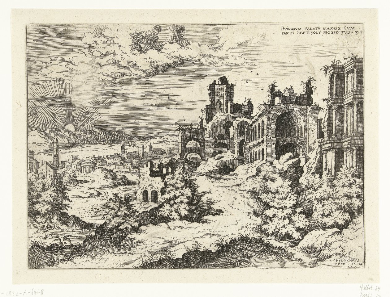 View of the Palatine Hill at Sunrise by Hieronymus Cock