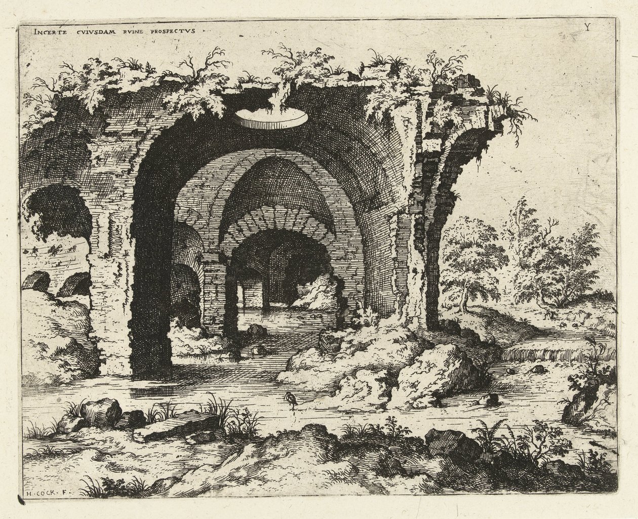View of a Ruin in Rome by Hieronymus Cock