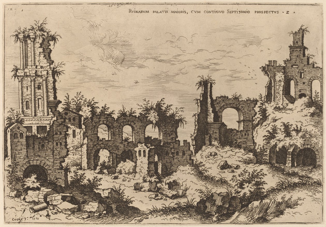 Ruins on the Palatine with the Septizonium by Hieronymus Cock