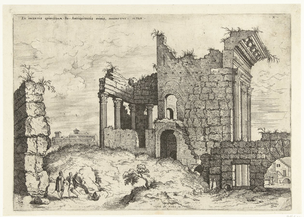 Second View of the Forum of Nerva (From Certain Uncertain Ruins of Roman Antiquity) (Roman Ruins) by Hieronymus Cock