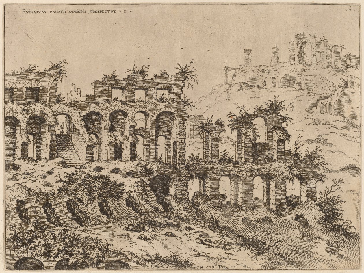 View of the Colosseum with the Palatine in the Background by Hieronymus Cock