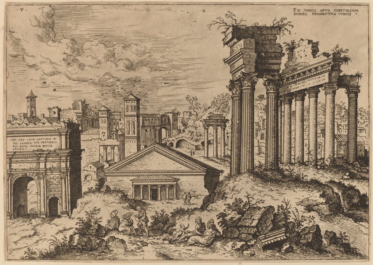 View of the Forum from the Base of the Capitol by Hieronymus Cock
