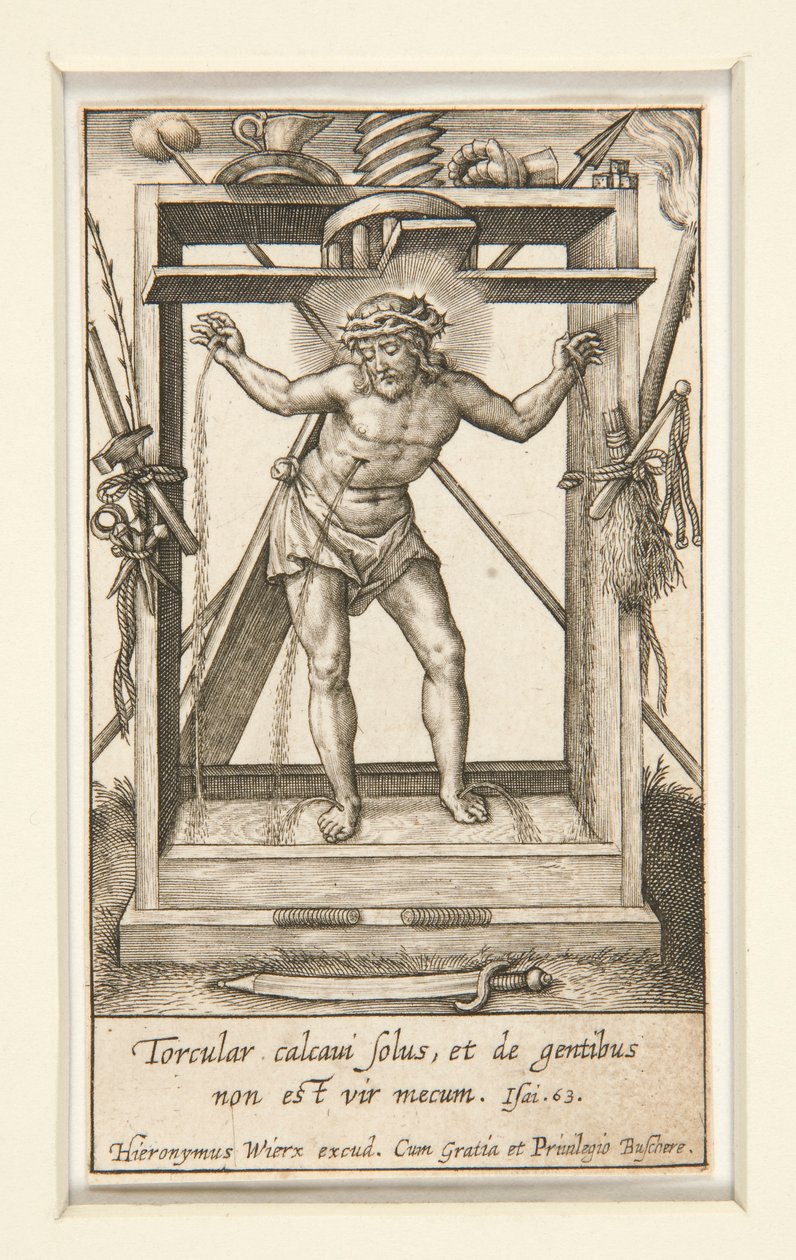 Christ in the Wine Press by Hieronymus Wierix