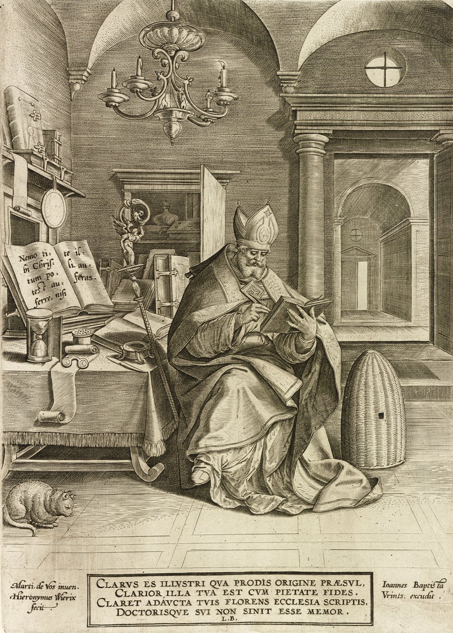 Saint Ambrose, from the series The Four Fathers of the Church by Hieronymus or Jerome Wierix