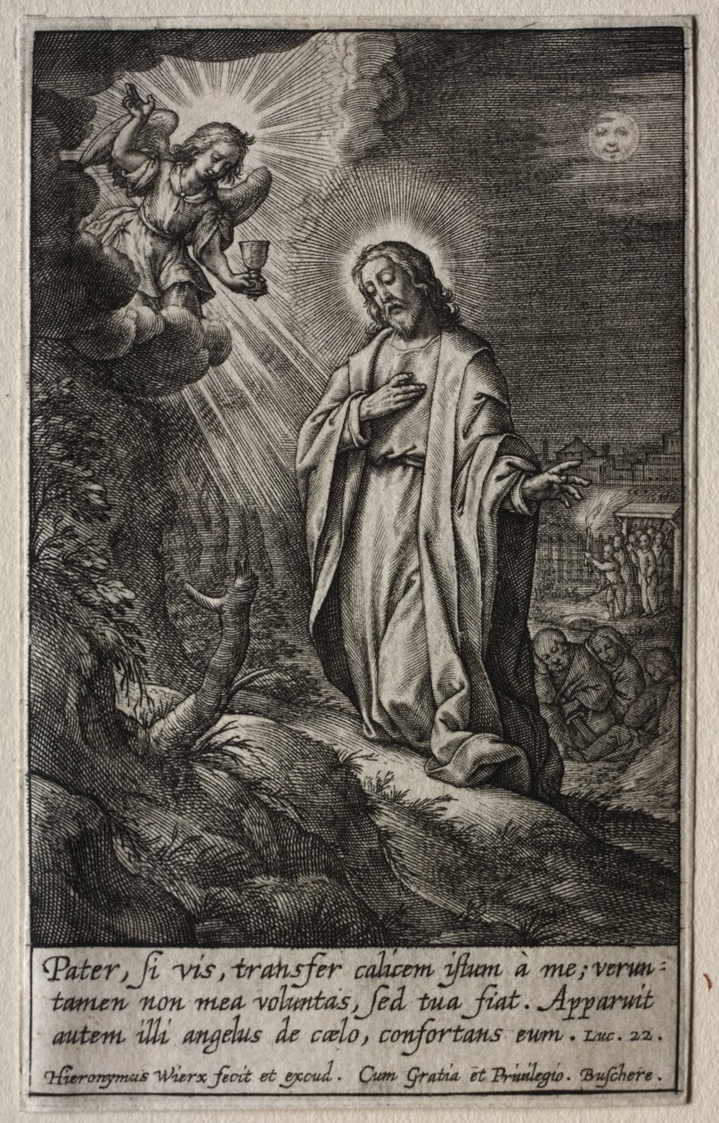 The Passion: Christ on the Mount of Olives by Hieronymus or Jerome Wierix