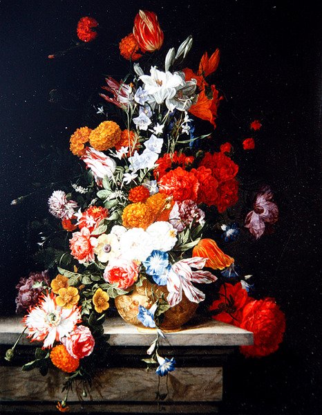 Mixed Flowers in a Gilt Vase by Hieronymus the Elder Galle