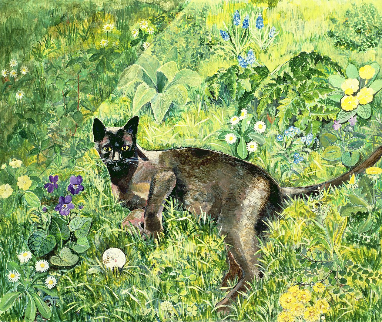 Golfing Cat by Hilary Jones