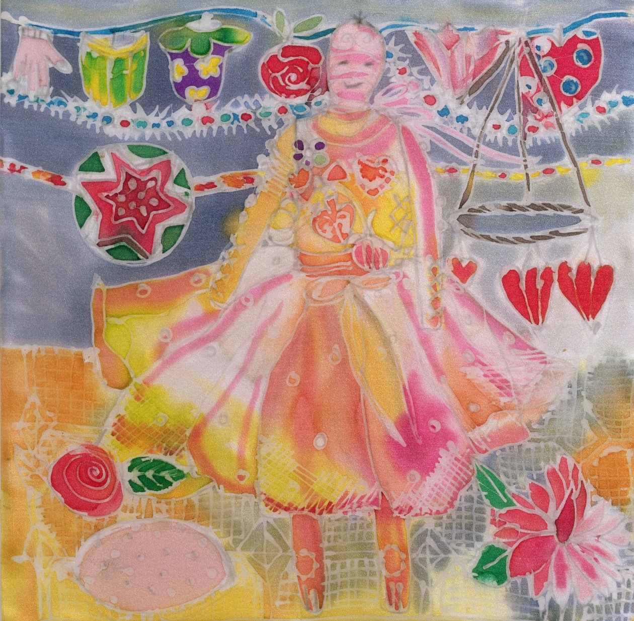 Fairy with Hearts and Flowers by Hilary Simon