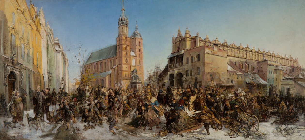 Fair on the Main Market Square in Krakow by Hipolit Lipinski