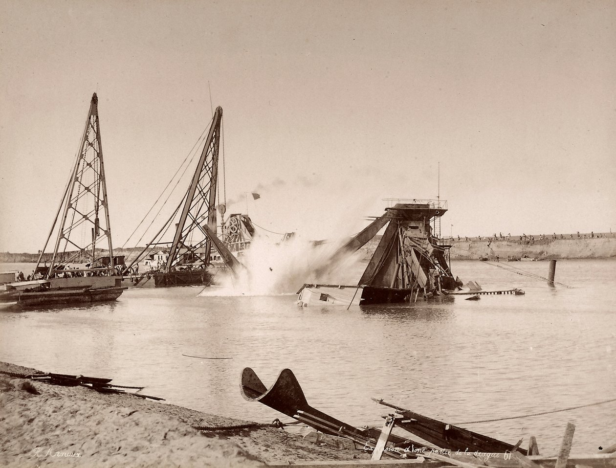 Blast of a Dredger Placed in a Canal by Hippolyte Arnoux