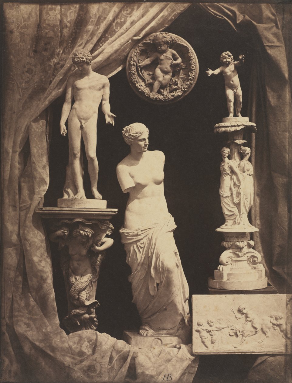 Still Life with Statuary and Drapery by Hippolyte Bayard