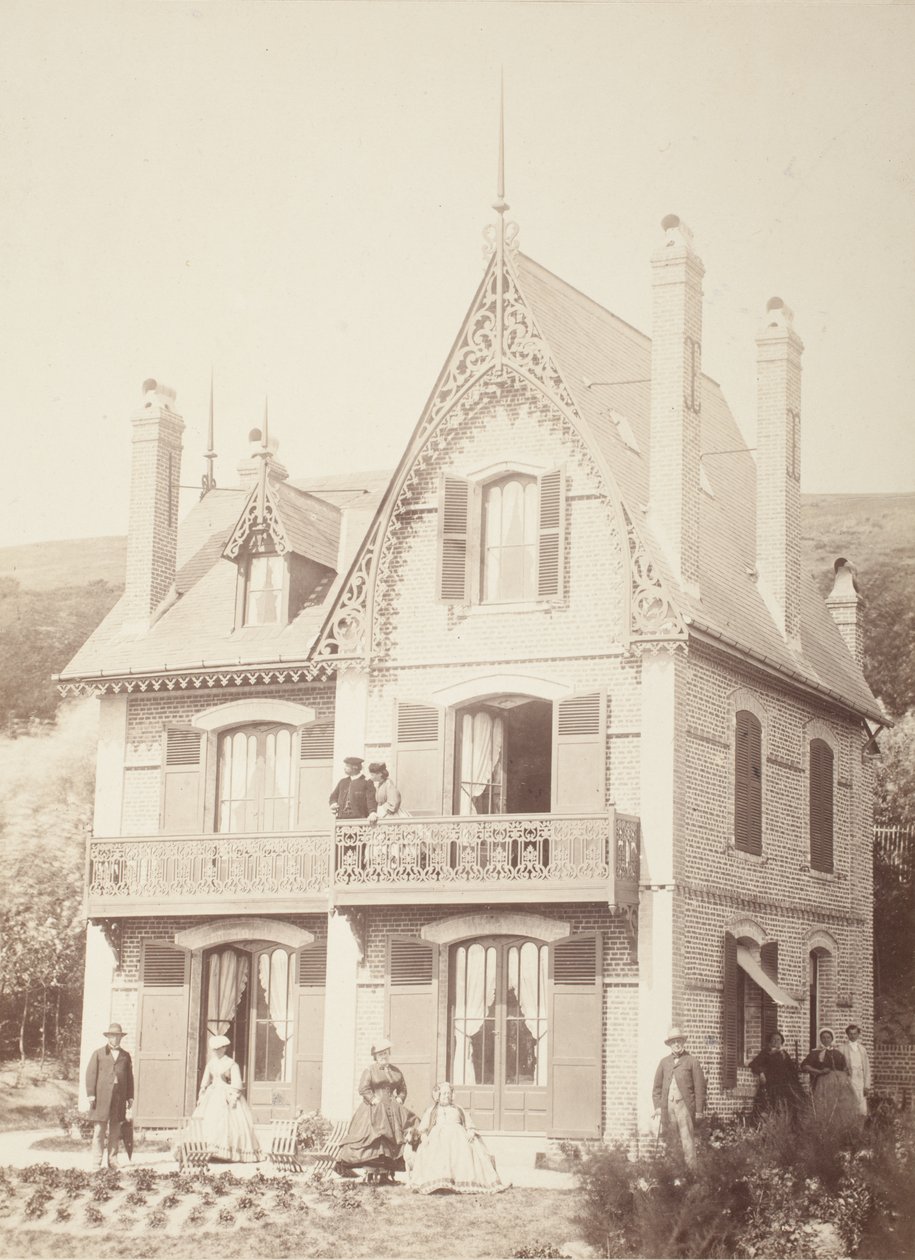 Untitled (Family Portrait - People With House) by Hippolyte Bayard
