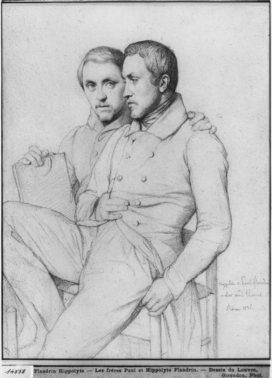 Double Portrait of Hippolyte and Paul Flandrin, 1835 by Hippolyte Flandrin