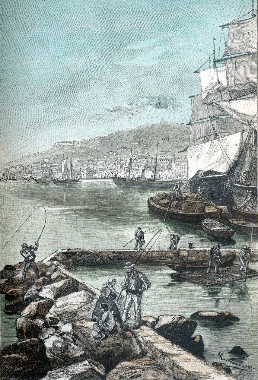 Illustration in chromotypography for Clovis Dardentor by Jules Verne, engraving by L. Benett for the edition Hetzel 1896 (engraving) by Hippolyte Leon Benett