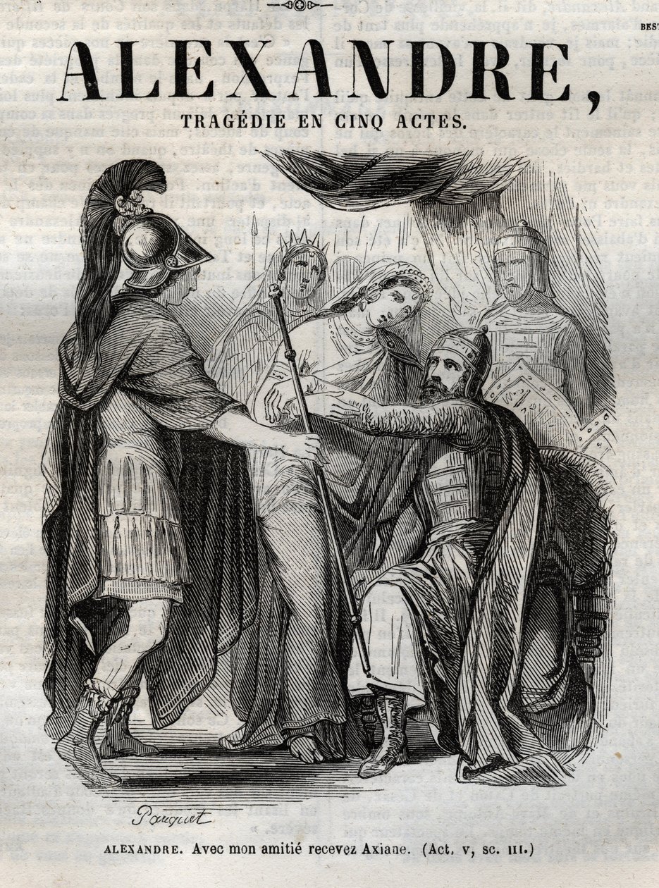Alexander. With my friendship receive Axiane (engraving) by Hippolyte Louis Pauquet