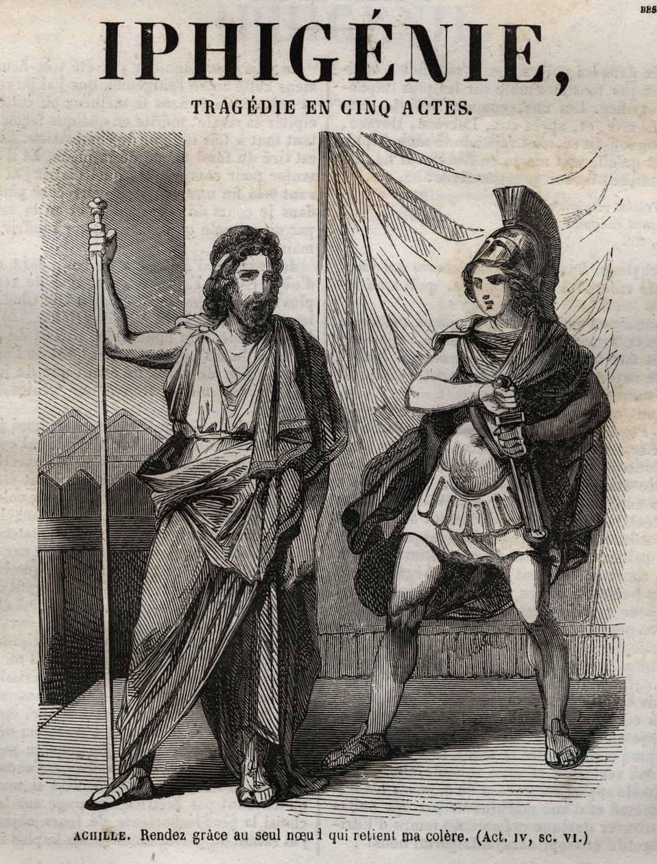 Iphigenie tragedy by Jean Racine (engraving in Oeuvres de Jean Racine illustrated by Pauquet and notice by Emile de La Bedolliere - 1851) by Hippolyte Louis Pauquet