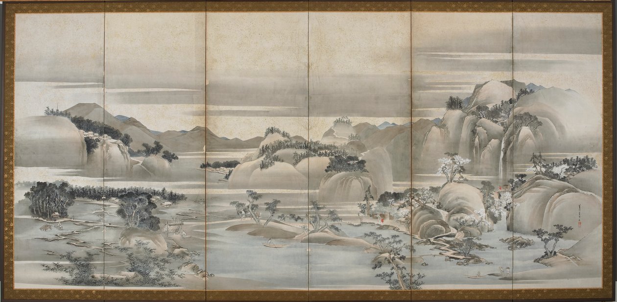 Landscapes of the Four Seasons: Spring and Summer, Edo period, late 18th-early 19th century by Hishikawa Sori