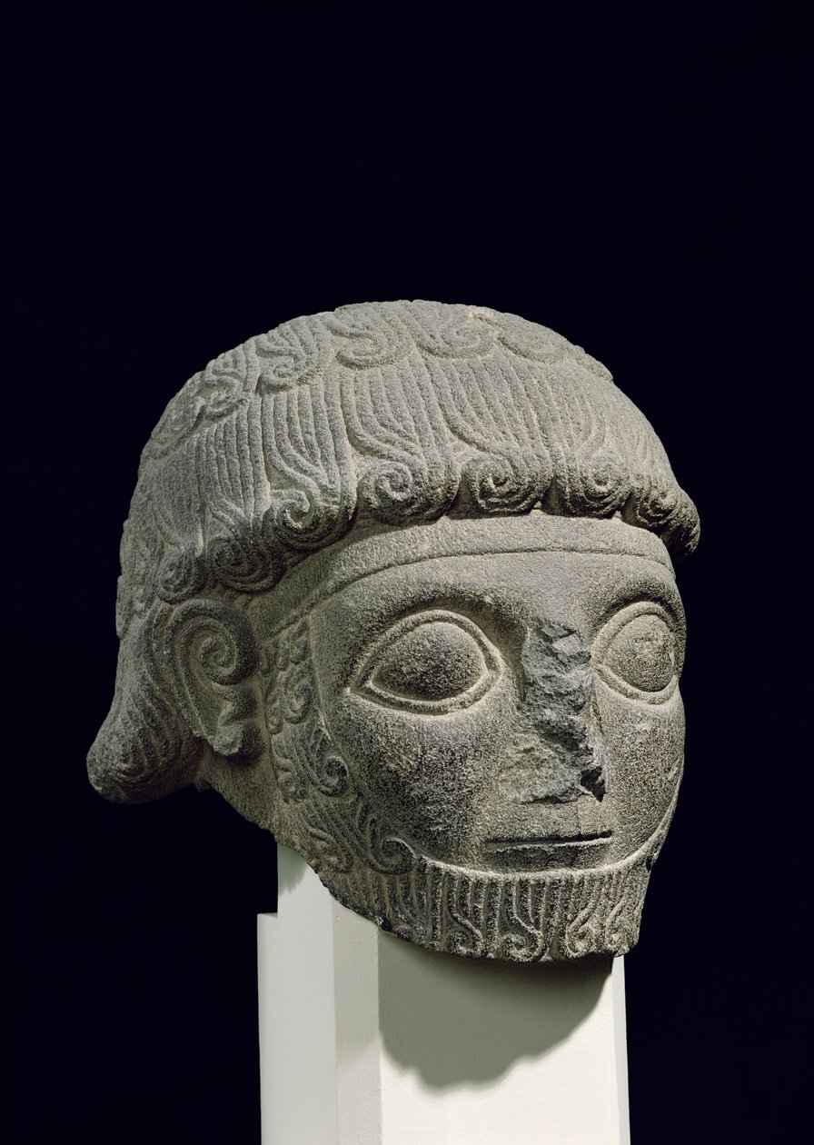 Head of a god, from Barak in Turkey, 18th-17th century BC by Hittite