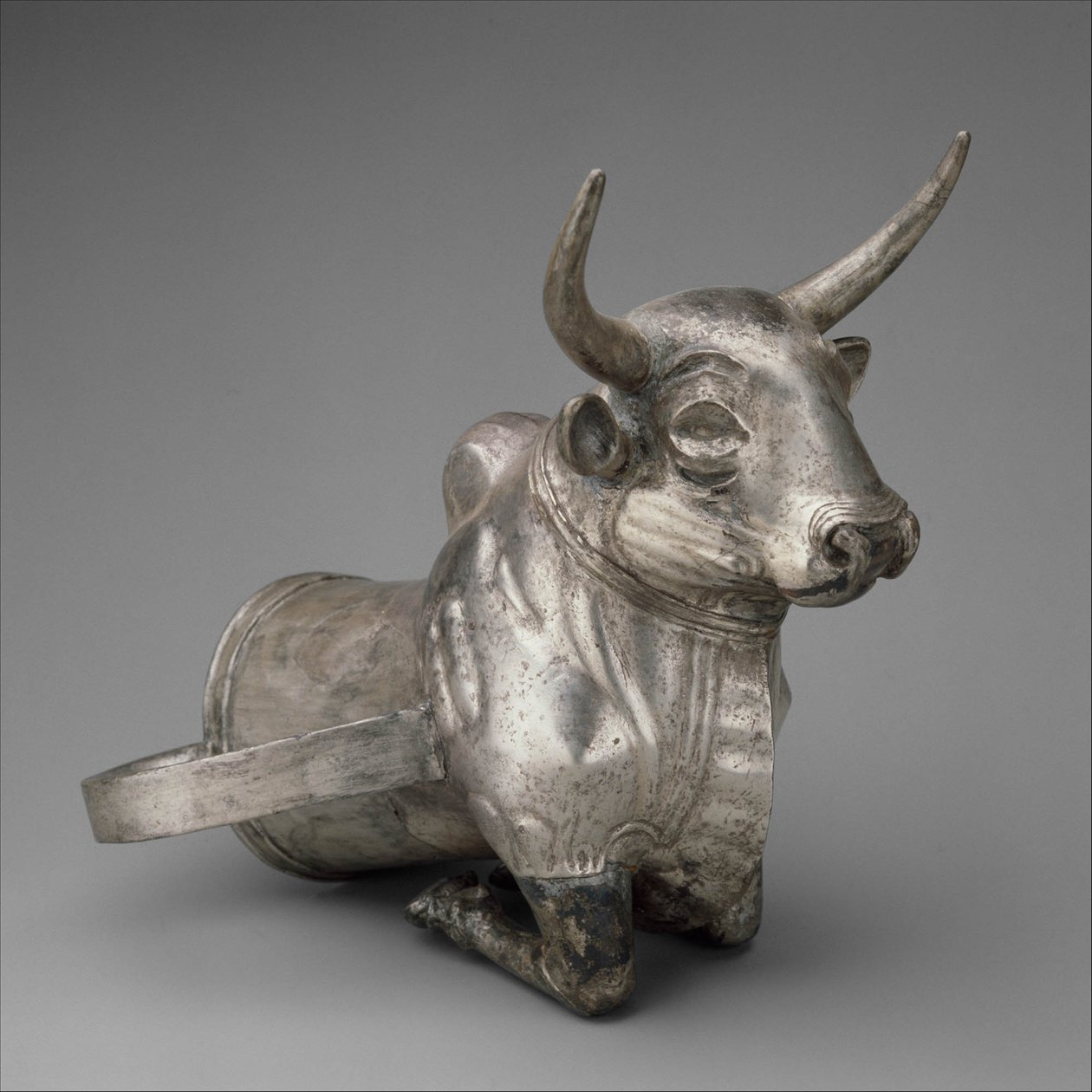 Vessel terminating in the forepart of a bull, c.1300 BC by Hittite