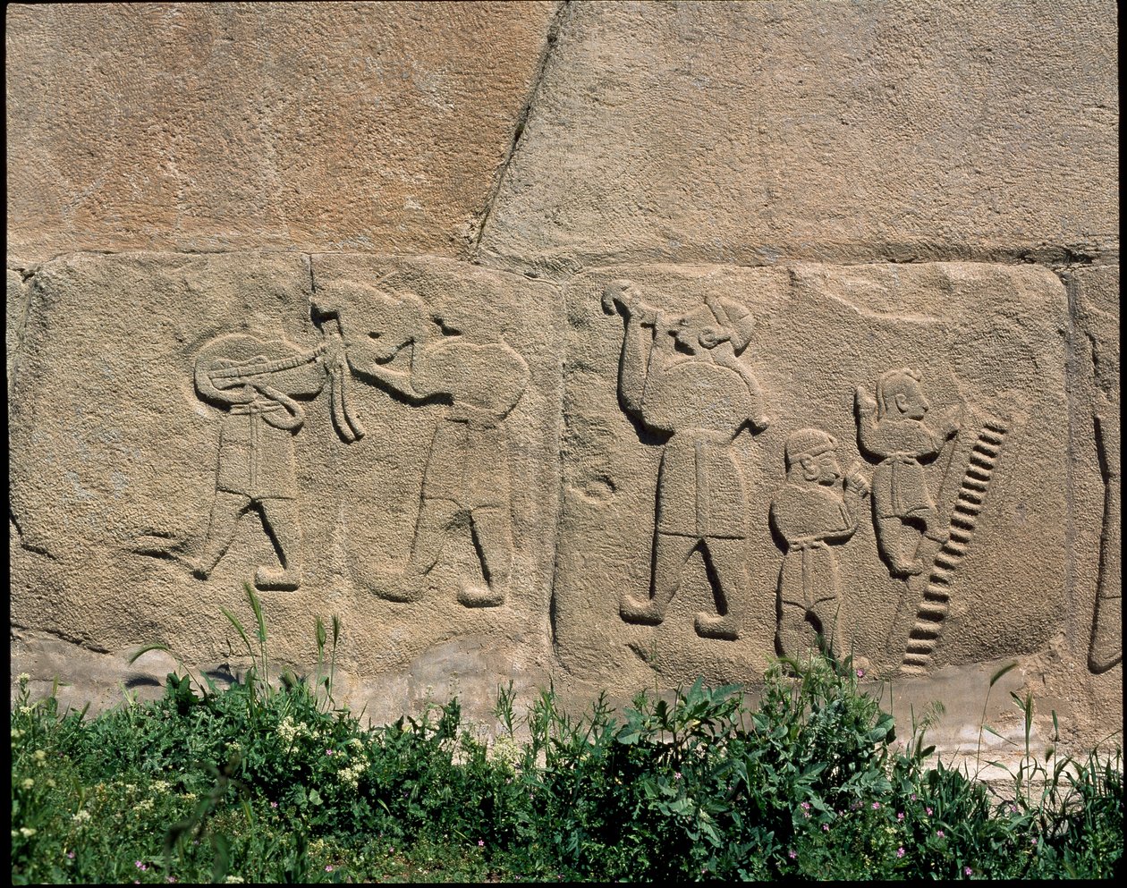 View of the base of reliefs of the Gate of the Sphinx by Hittite Hittite