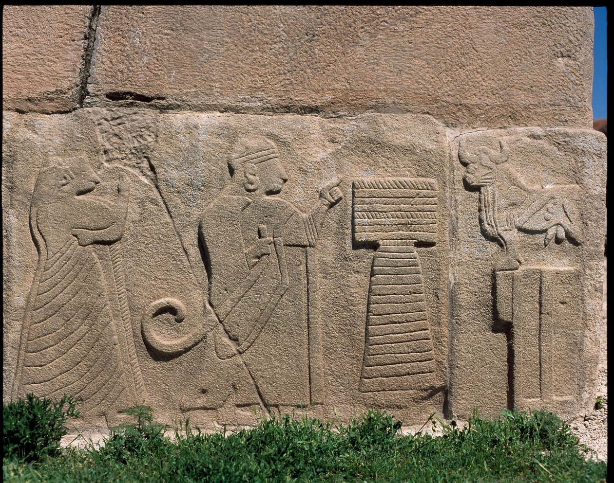 View of the base of reliefs of the Gate of the Sphinx by Hittite Hittite