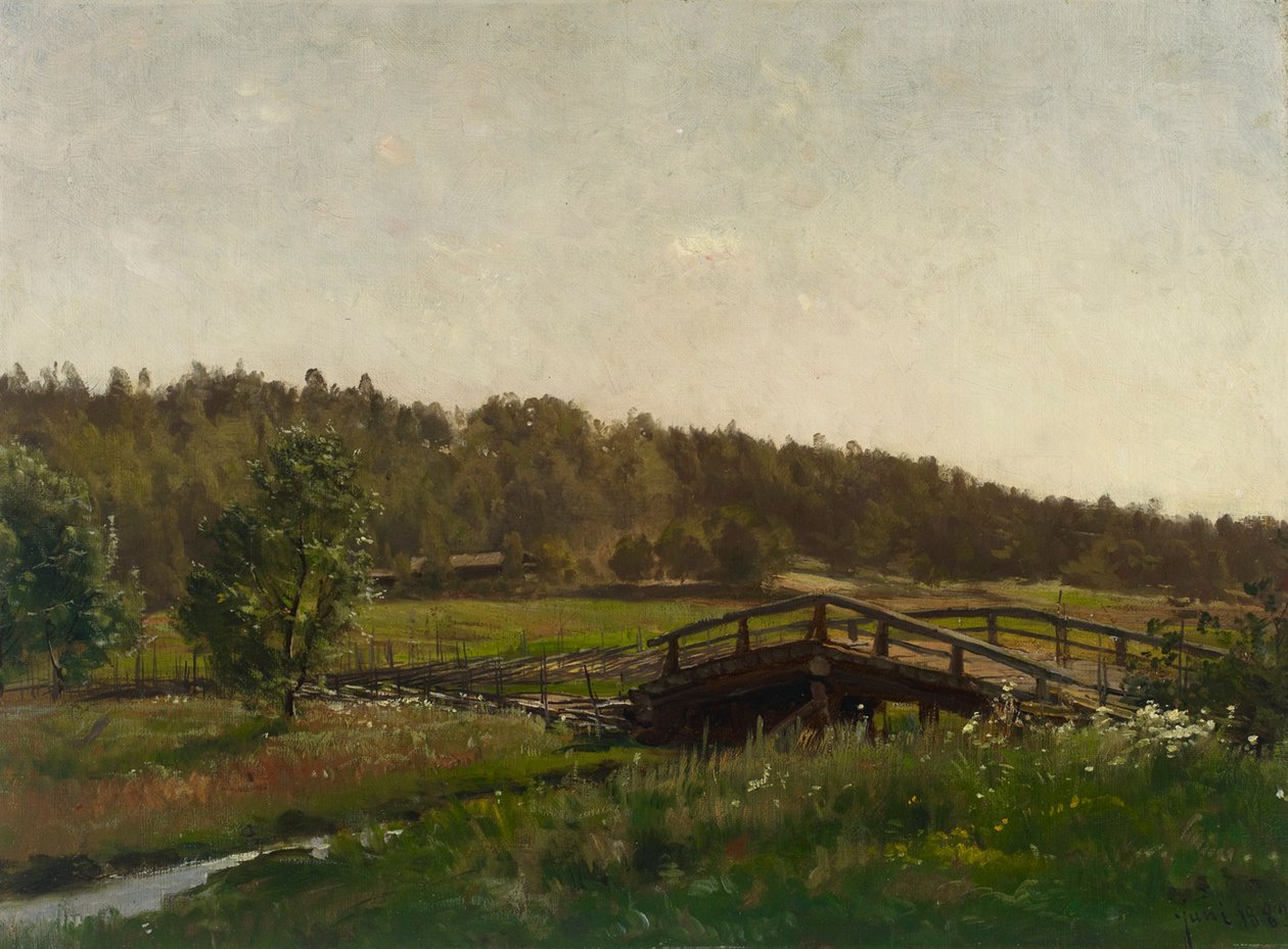 Bridge over a Brook by Hjalmar Munsterhjelm