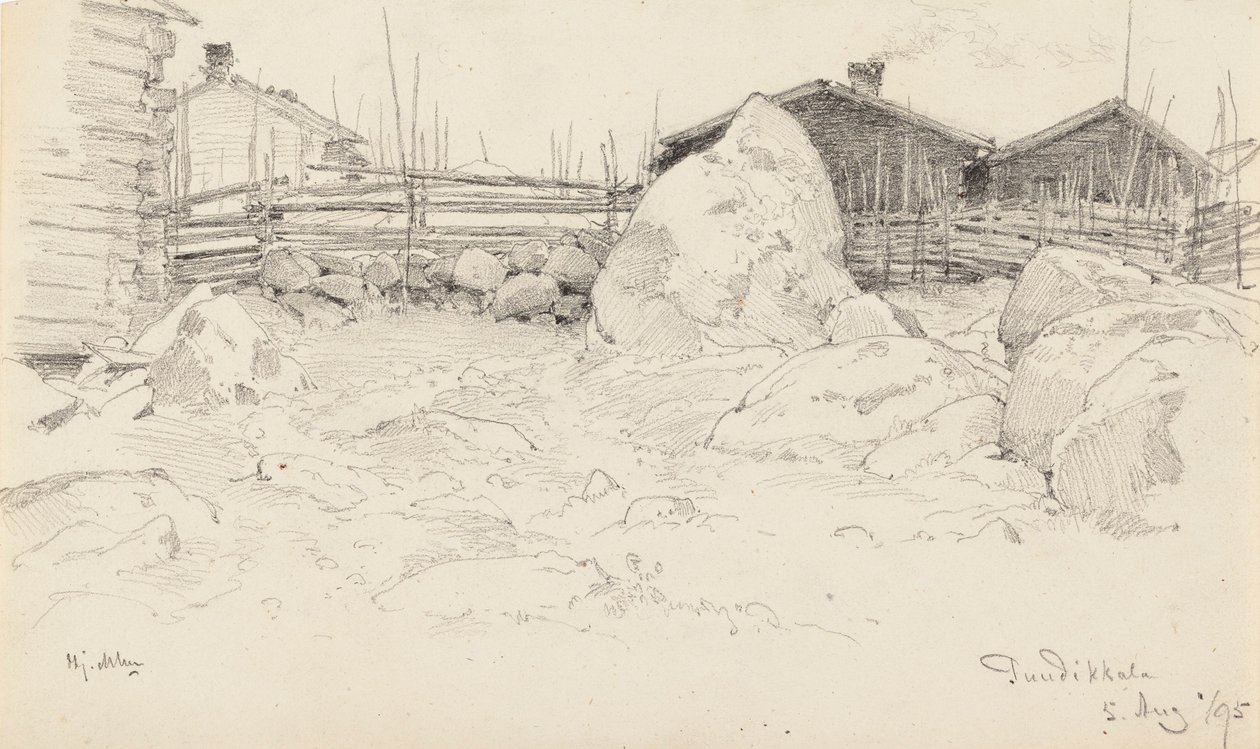 Cottages in Puutikkala by Hjalmar Munsterhjelm