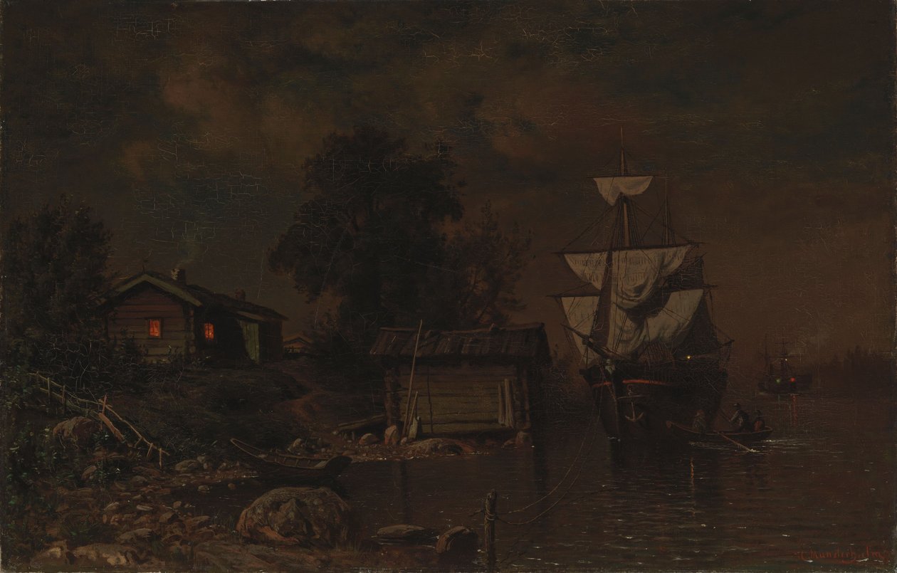Ships in the Moonlight by Hjalmar Munsterhjelm