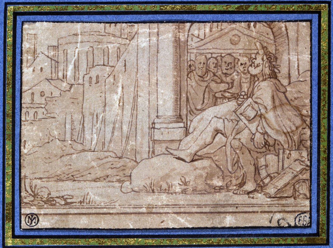 The Wise (meditating). Drawing by Hobben. 16th century by Hobben