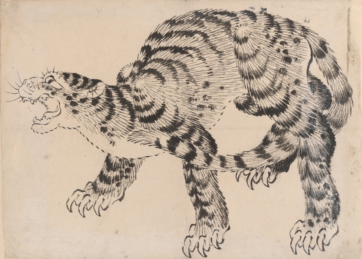 Tiger by Hokusai School.
