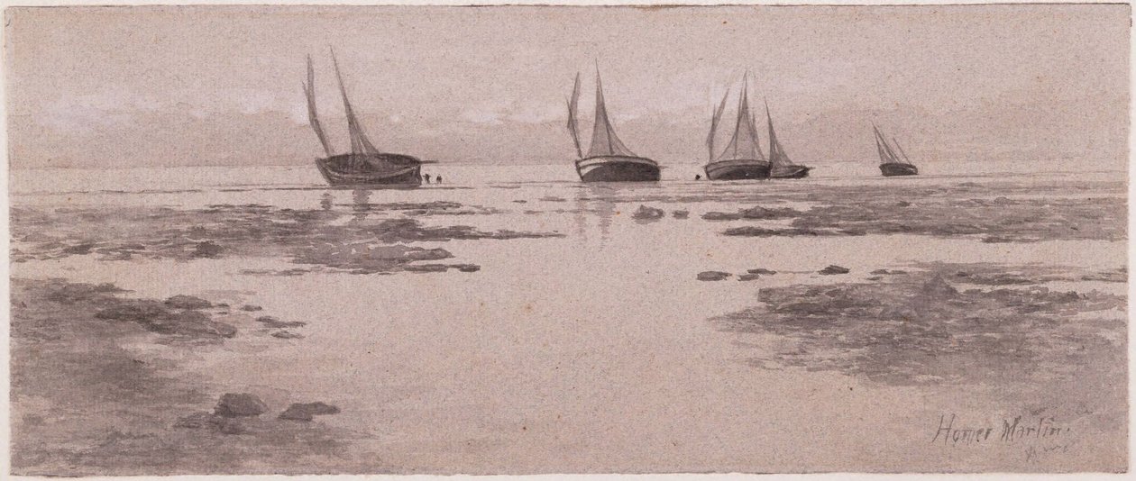 Boats on Mud Flats by Homer Dodge Martin