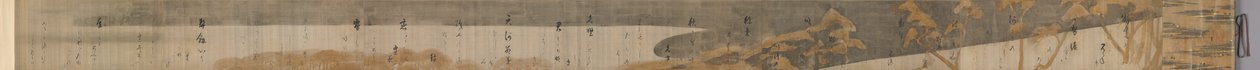 Selections from the Collection of Japanese Poems from Ancient and Modern Times (Kokin wakashū) with Design of Pines Along the Shore by Hon